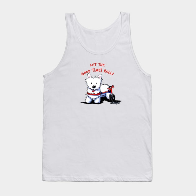 KiniArt Westie On Wheels Tank Top by KiniArt